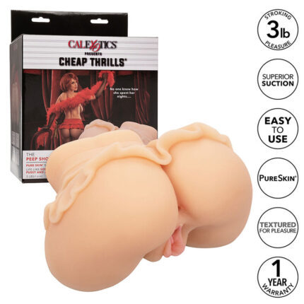 CALEXOTICS - THE PEEP SHOW GIRL DOBLE MASTURBADOR REALÍSTICO NATURAL - CandyHot - Foto 1