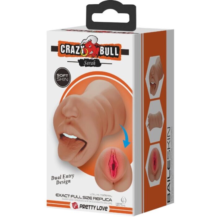 CRAZY BULL - SARAH MASTURBADOR DOBLE BOCA & VAGINA NATURAL - CandyHot - Foto 6