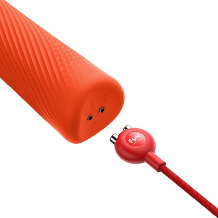 FUN FACTORY - VIM WAND RUMBLE VIBRADOR RECARGABLE SILICONA NARANJA - CandyHot - Foto 4