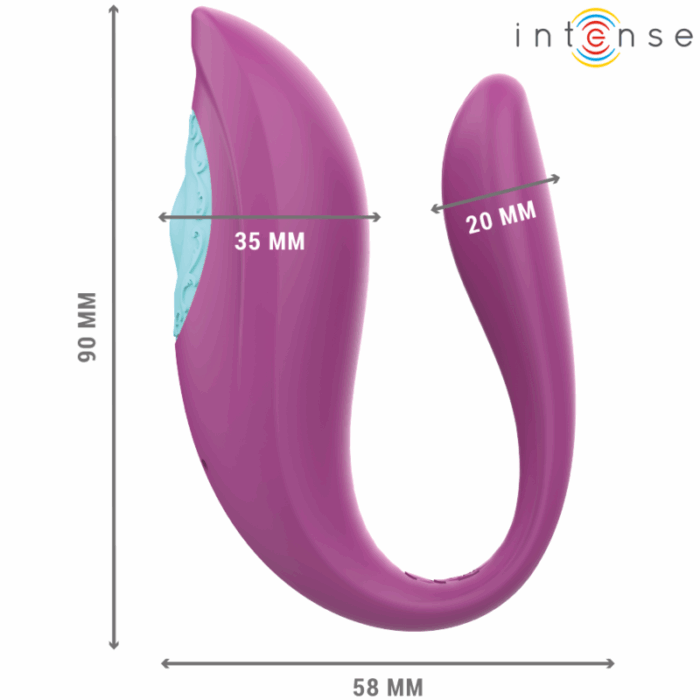 INTENSE - ANNIE ESTIMULADOR & VIBRADOR FORMA DE U MORADO CONTROL REMOTO - CandyHot - Foto 3