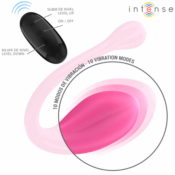 INTENSE - JANICE VIBRADOR U DOBLE ESTIMULACIÓN 10 VIBRACIONES ROSA CONTROL REMOTO - CandyHot - Foto 3