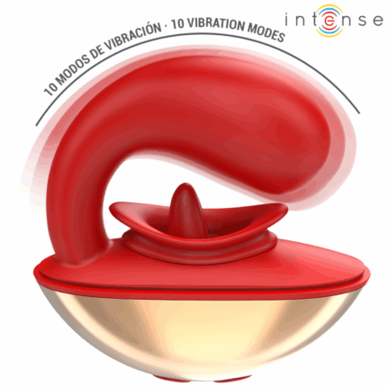 INTENSE - MARIAH VIBRADOR & ESTIMULADOR EN FORMA DE U 10 VIBRACIONES ROJO - CandyHot - Foto 2