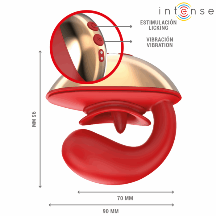 INTENSE - MARIAH VIBRADOR & ESTIMULADOR EN FORMA DE U 10 VIBRACIONES ROJO - CandyHot - Foto 5