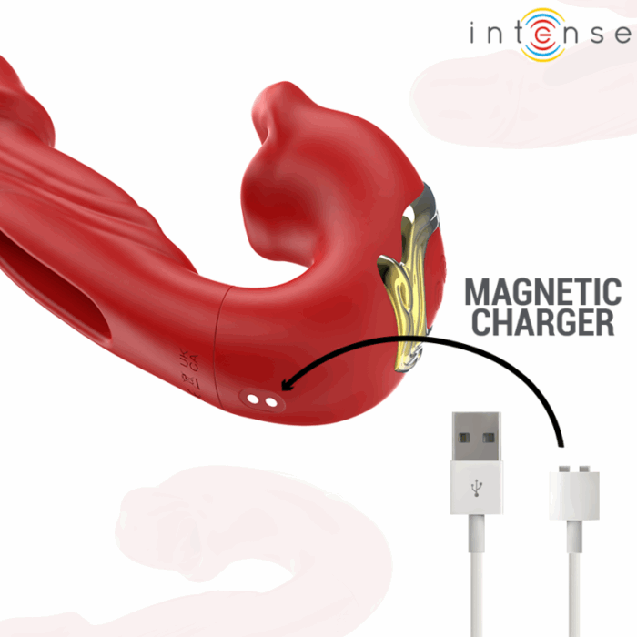 INTENSE - NATHY VIBRADOR DOBLE CON BOCA ESTIMULADORA MULTIFUNCIÓN ROJO - CandyHot - Foto 6