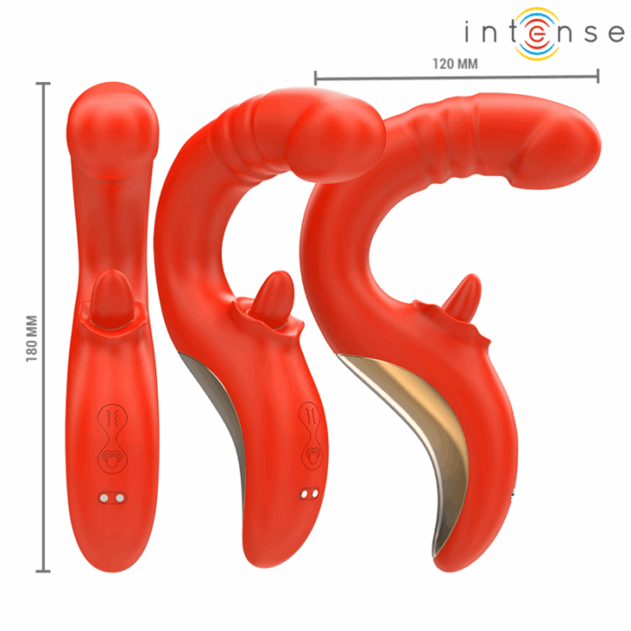 INTENSE - PAULINA VIBRADOR & ESTIMULADOR EN FORMA DE U ROJO - CandyHot - Foto 3