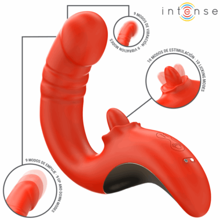 INTENSE - PAULINA VIBRADOR & ESTIMULADOR EN FORMA DE U ROJO - CandyHot - Foto 1