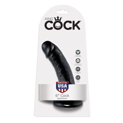 KING COCK 6" PENE NEGRO 15.2 CM - CandyHot - Foto 1