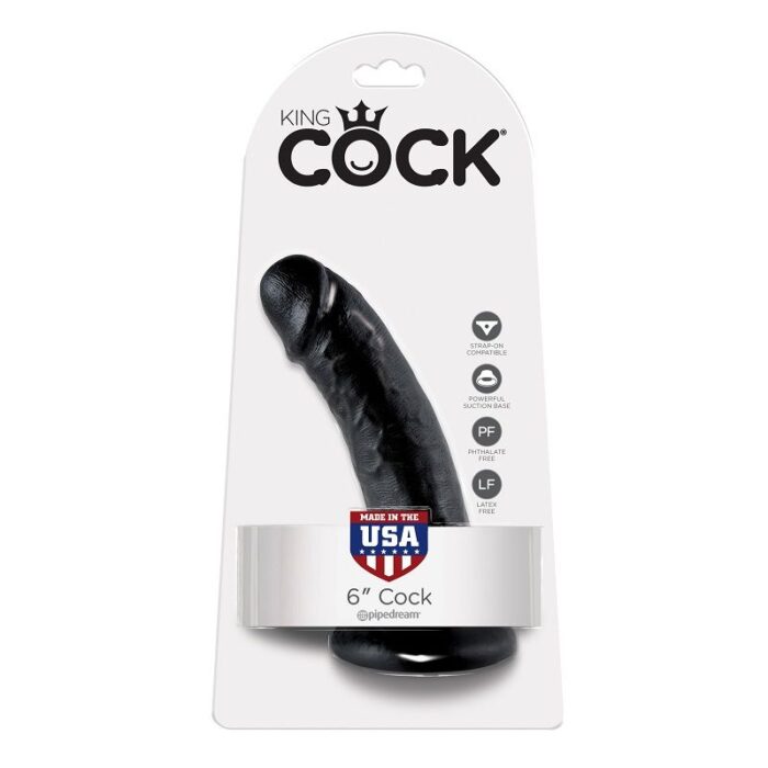 KING COCK 6" PENE NEGRO 15.2 CM - CandyHot - Foto 1
