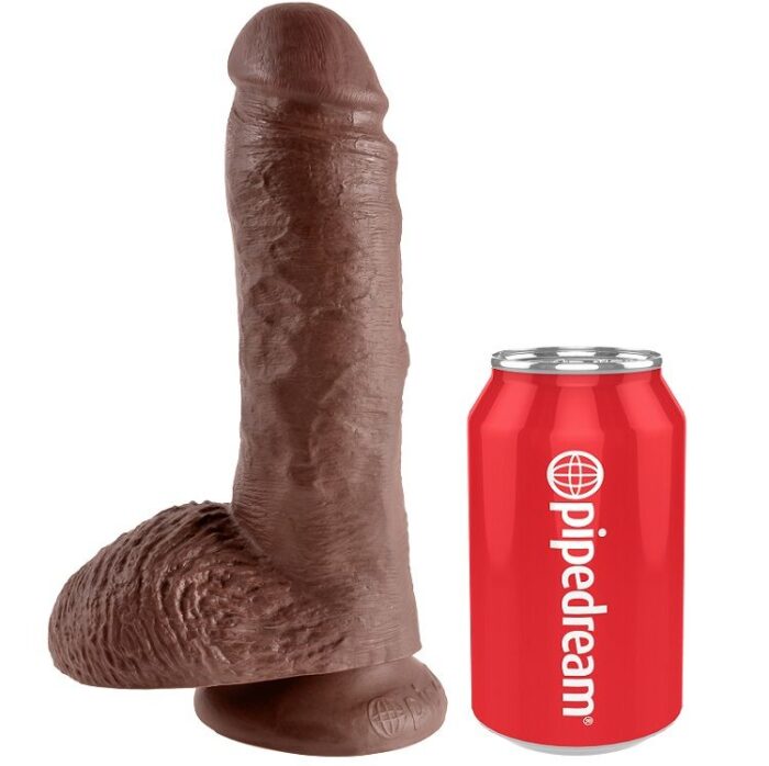 KING COCK - 8" PENE REALÍSTICO MARRÓN 20.3 CM - CandyHot - Foto 3
