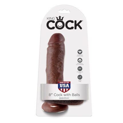 KING COCK - 8" PENE REALÍSTICO MARRÓN 20.3 CM - CandyHot - Foto 1
