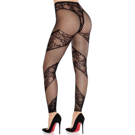 LEG AVENUE - MALLAS SIN PIE DE ENCAJE Y TRANSPARENCIA NEGRO - CandyHot - Foto 2