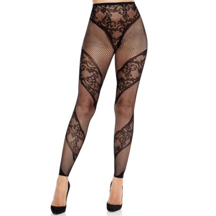 LEG AVENUE - MALLAS SIN PIE DE ENCAJE Y TRANSPARENCIA NEGRO - CandyHot - Foto 1
