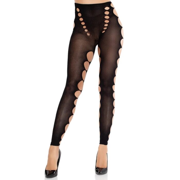 LEG AVENUE - MEDIAS OPACAS SIN COSTURAS CON CORTE EN LOS PIES NEGRO - CandyHot - Foto 1