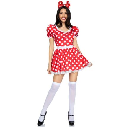 LEG AVENUE - VESTIDO DE LUNARES + DIADEMA ROJO/BLANCO M - CandyHot - Foto 2