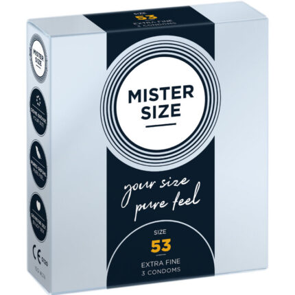 MISTER SIZE - PRESERVATIVOS TALLA M 53 MM (3 UNIDADES) - CandyHot - Foto 1