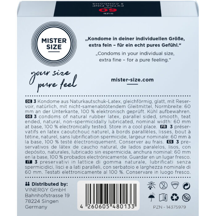 MISTER SIZE - PRESERVATIVOS TALLA XL 60 MM (3 UNIDADES) - CandyHot - Foto 3
