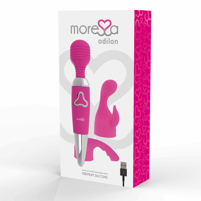 MORESSA - ODILON WAND POTENTE MOTOR MAS DOS CABEZALES PREMIUM SILICONE RECARGABLE - CandyHot - Foto 3