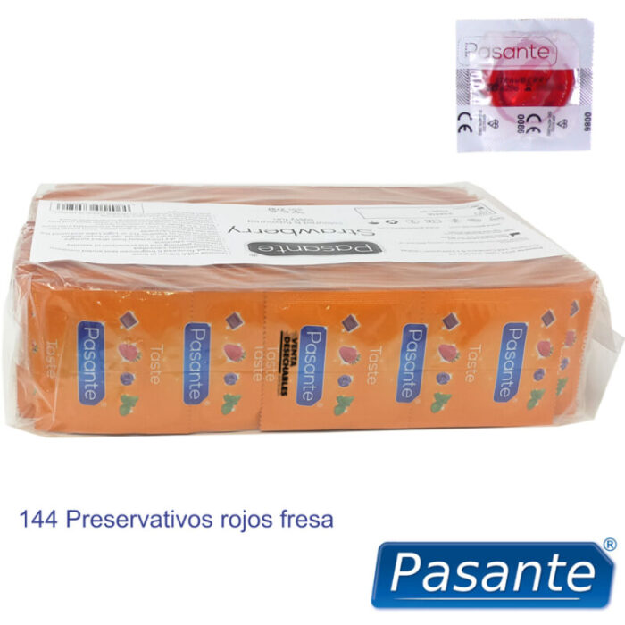 PASANTE - PRESERVATIVO SABOR FRESA BOLSA 144 UNIDADES - CandyHot - Foto 3