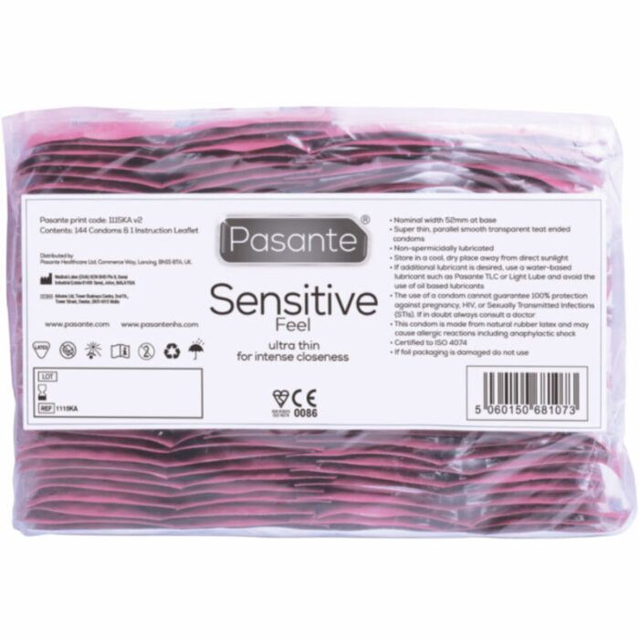 PASANTE - PRESERVATIVO SENSITIVE BOLSA 144 UNIDADES - CandyHot - Foto 3