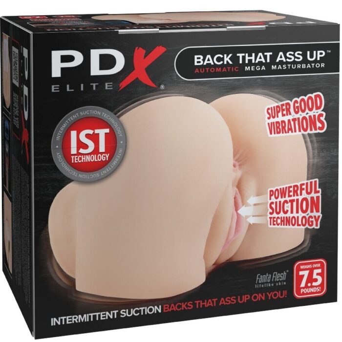 PDX ELITE - BACK THAT ASS UP MASTURBADOR VAGINA Y ANO REALÍSTICO CON VIBRACIÓN - CandyHot - Foto 6