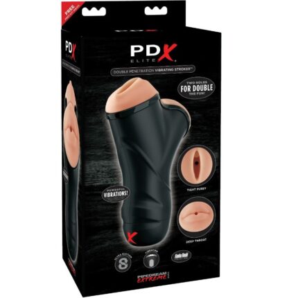 PDX ELITE - MASTURBADOR MASCULINO DOBLE BOCA Y VAGINA - CandyHot - Foto 1