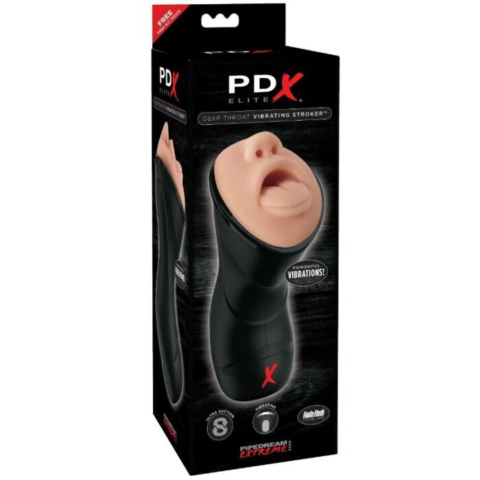 PDX ELITE - STROKER REALÍSTICO GARGANTA PROFUNDA CON VIBRACIÓN - CandyHot - Foto 3
