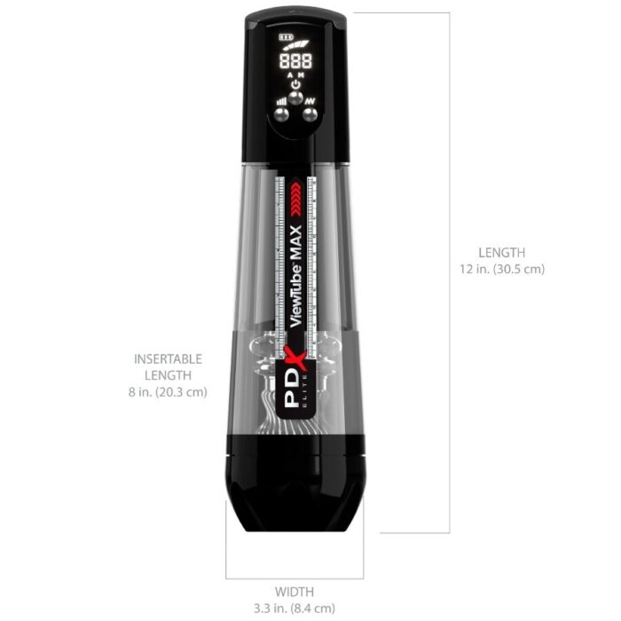 PDX ELITE - VIEWTUBE MAX VIEW MASTURNADOR AUTOMÁTICO CON SUCCIÓN TRANSPARENTE - CandyHot - Foto 4