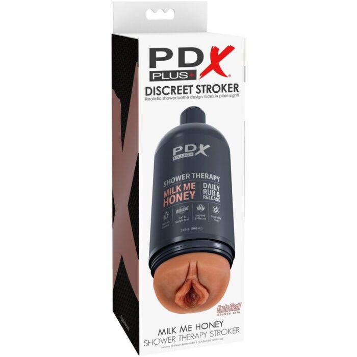 PDX PLUS - MASTURBADOR STROKER DISEÑO DISCRETO DE BOTE CHAMPU MILK ME HONEY CARAMELO - CandyHot - Foto 6