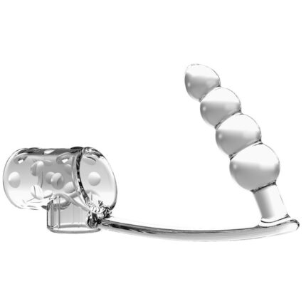 PRETTY LOVE - FUNDA PARA PENE CON PLUG ANAL TRANSPARENTE - CandyHot - Foto 1
