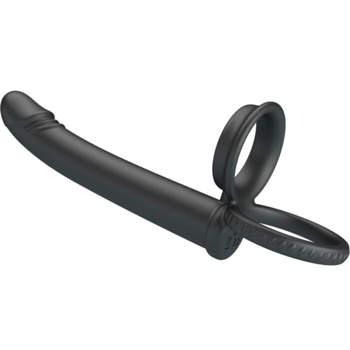 PRETTY LOVE - MOSES ANILLO DOBLE PENE PARA DONLE PENETACIÓN NEGRO - CandyHot - Foto 4