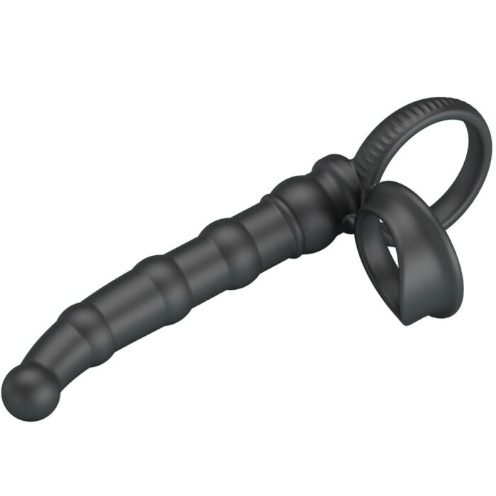 PRETTY LOVE - TATUM ANILLO VIBRADOR PENE CON PLUG 10 VIBRACIONES NEGRO - CandyHot - Foto 3