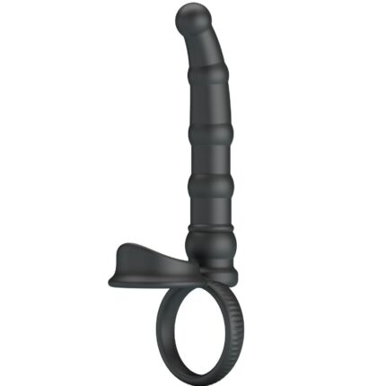 PRETTY LOVE - TATUM ANILLO VIBRADOR PENE CON PLUG 10 VIBRACIONES NEGRO - CandyHot - Foto 1