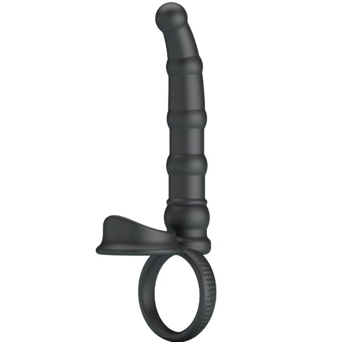 PRETTY LOVE - TATUM ANILLO VIBRADOR PENE CON PLUG 10 VIBRACIONES NEGRO - CandyHot - Foto 1