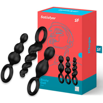 SATISFYER - ANAL PLUGS SET 3 PCS NEGRO - CandyHot - Foto 2