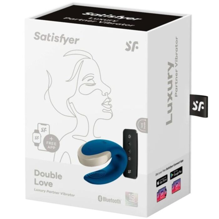 SATISFYER - APP DOUBLE LOVE VIBRADOR PAREJAS LUXURY AZUL - CandyHot - Foto 5