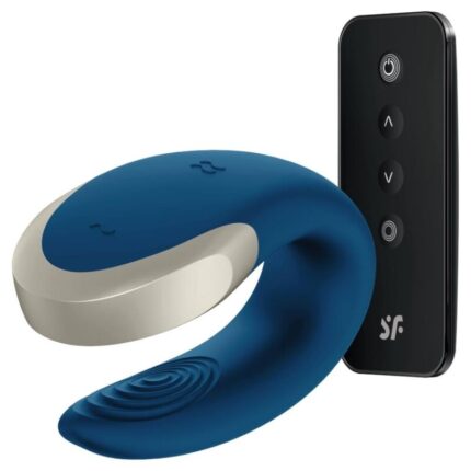 SATISFYER - APP DOUBLE LOVE VIBRADOR PAREJAS LUXURY AZUL - CandyHot - Foto 1