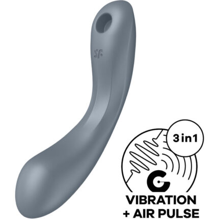 SATISFYER - CURVE TRINITY 1 AIR PULSE VIBRATION GRIS - CandyHot - Foto 1