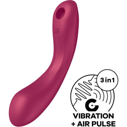 SATISFYER - CURVE TRINITY 1 AIR PULSE VIBRATION ROJO - CandyHot - Foto 1