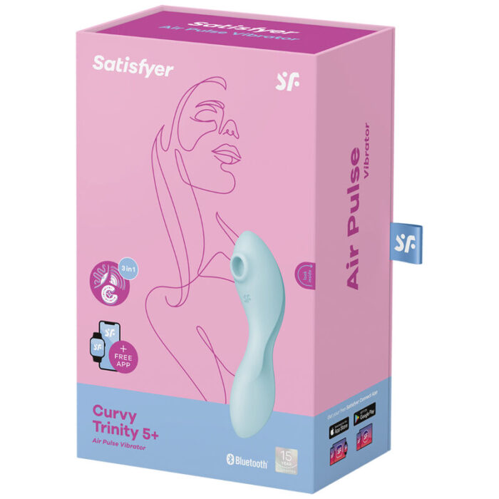 SATISFYER - CURVY TRINITY 5 ESTIMULADOR Y VIBRADOR APP AZUL - CandyHot - Foto 4