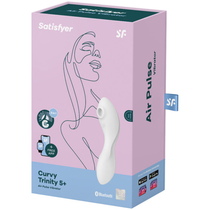 SATISFYER - CURVY TRINITY 5 ESTIMULADOR Y VIBRADOR APP BLANCO - CandyHot - Foto 4