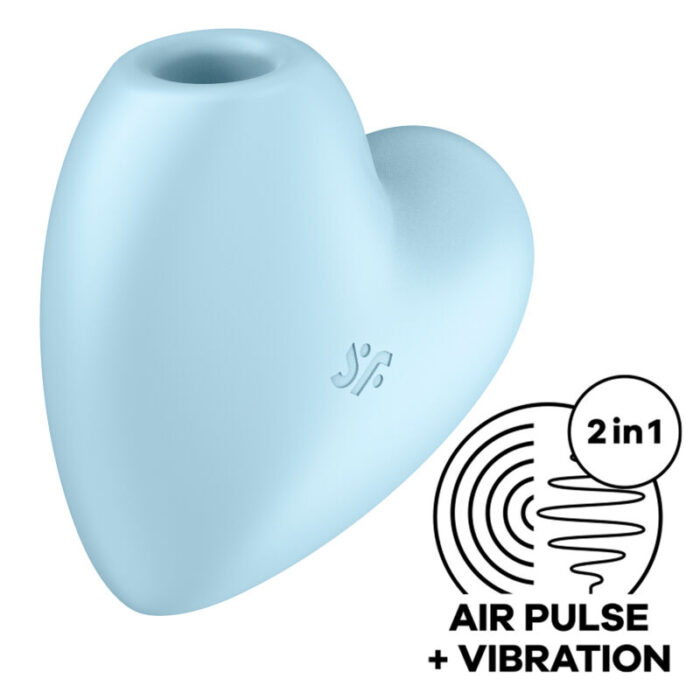 SATISFYER - CUTIE HEART ESTIMULADOR Y VIBRADOR AZUL - CandyHot - Foto 1