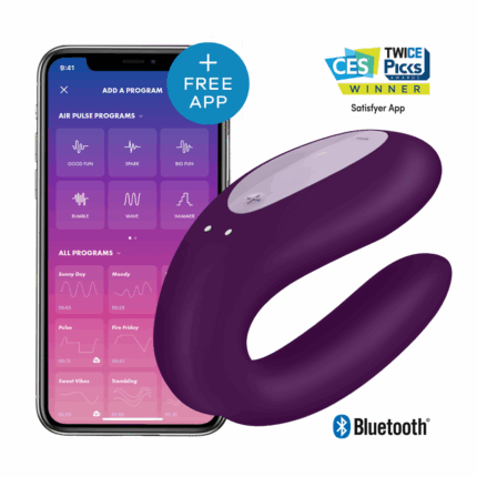 SATISFYER - DOUBLE JOY CON APP MORADO - CandyHot - Foto 1
