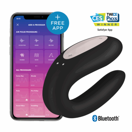 SATISFYER - DOUBLE JOY CON APP ORO NEGRO - CandyHot - Foto 1