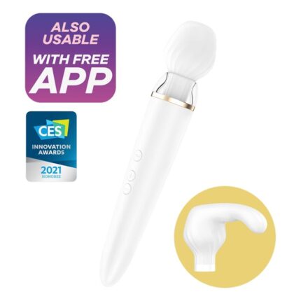SATISFYER - DOUBLE WANDER APP BLANCO - CandyHot - Foto 1