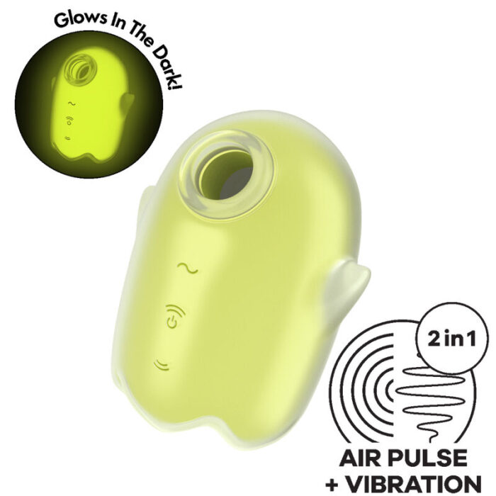 SATISFYER - GLOWING GHOST AIR PULSE & VIBRADOR AMARILLO - CandyHot - Foto 4