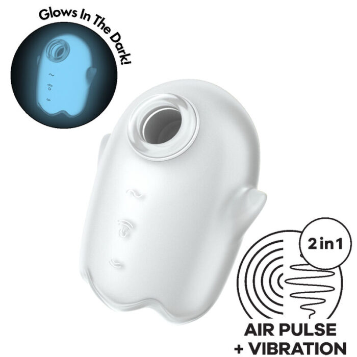 SATISFYER - GLOWING GHOST AIR PULSE & VIBRADOR BLANCO - CandyHot - Foto 4