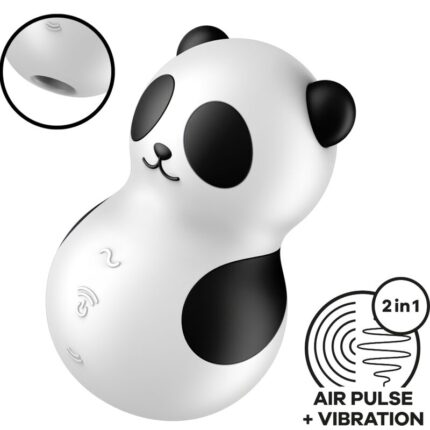 SATISFYER - POCKET PANDA ESTIMULADOR & VIBRADOR BLANCO Y NEGRO - CandyHot - Foto 1
