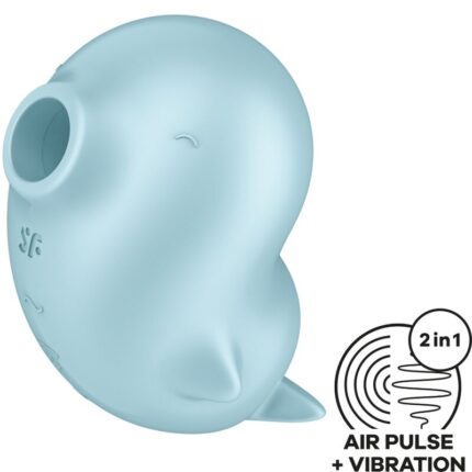 SATISFYER - SASSY SEAL ESTIMULADOR & VIBRADOR AZUL - CandyHot - Foto 1