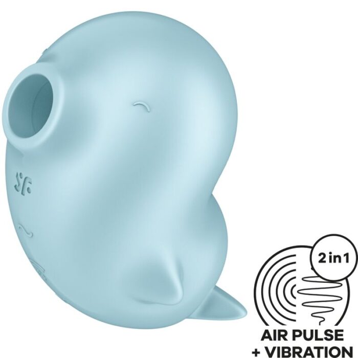 SATISFYER - SASSY SEAL ESTIMULADOR & VIBRADOR AZUL - CandyHot - Foto 1
