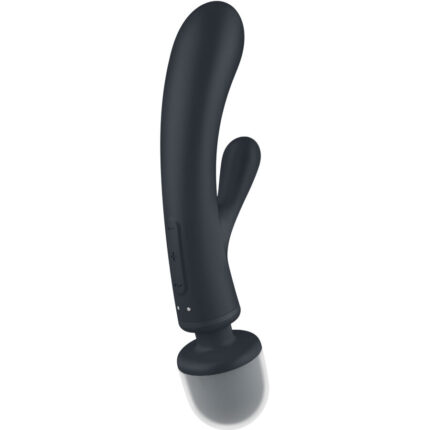SATISFYER - TRIPLE LOVER MASAJEADOR VIBRADOR RABBIT GRIS - CandyHot - Foto 2